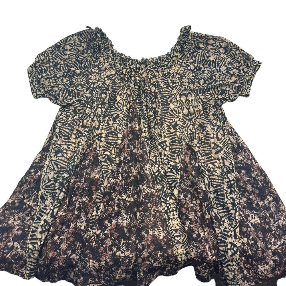 Free People African/Tribal Tie Dye Print Babydoll Dress Women's Size XS